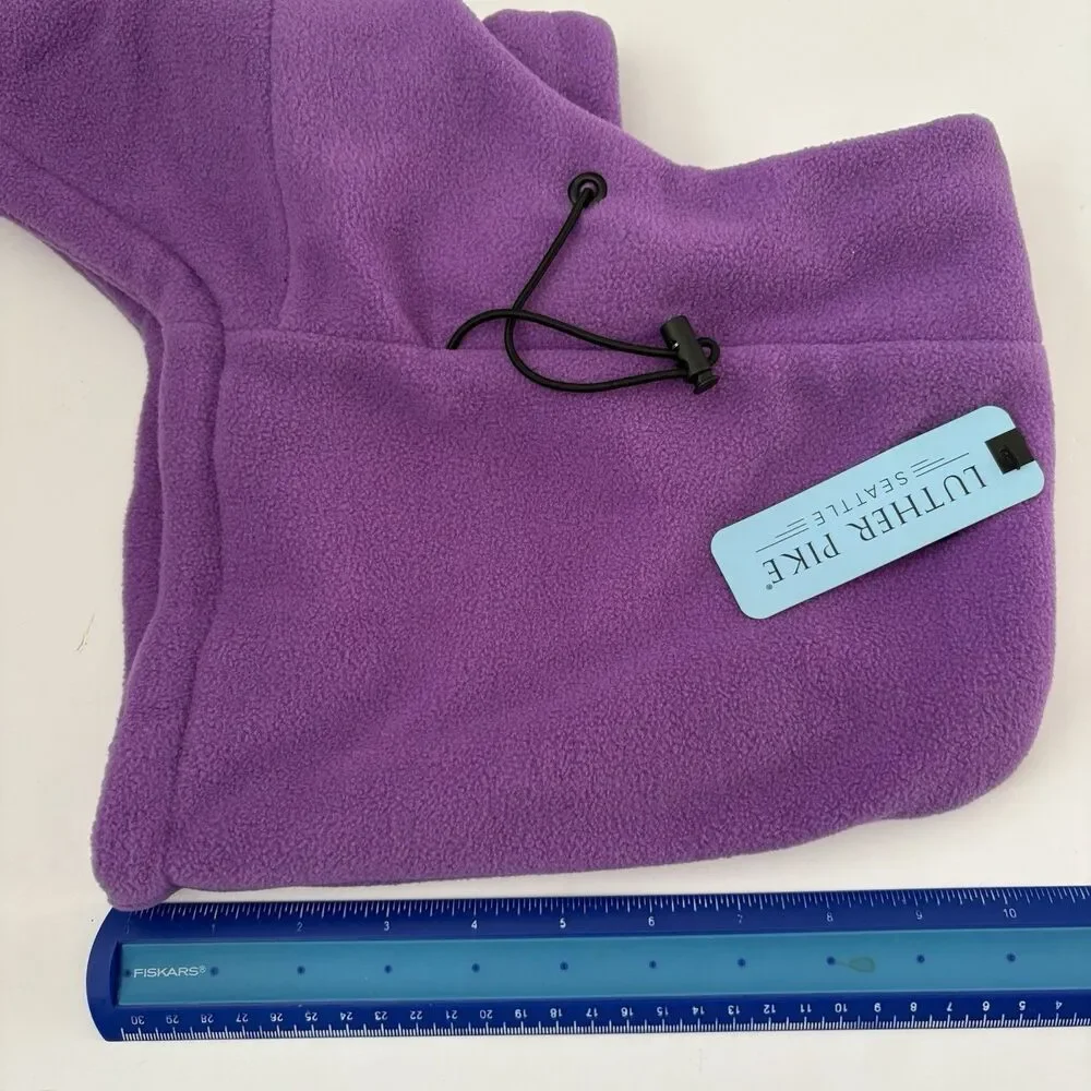 Girls Ski Mask Purple Ages 4-12 Winter Fleece Hat Neck Warmer Full Face NEW